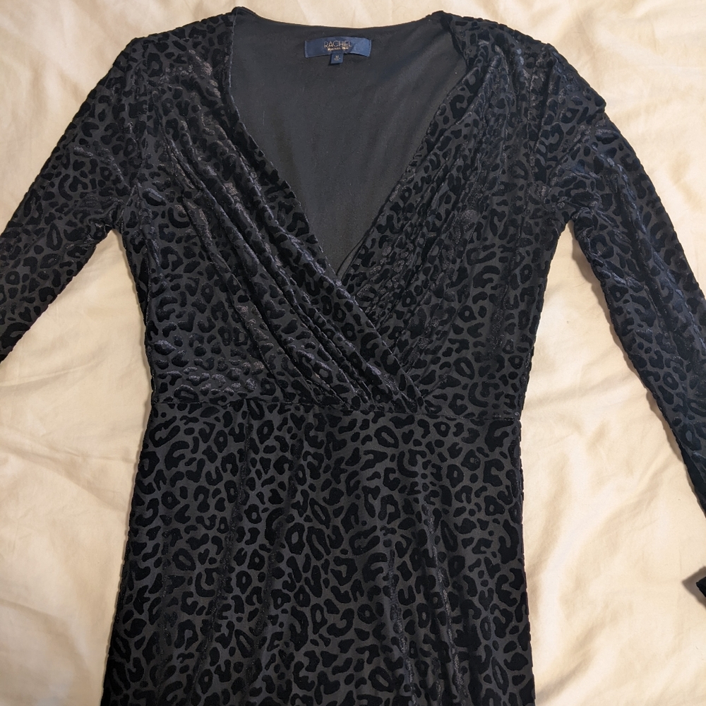 Rachel Roy Black Leopard Midi Dress